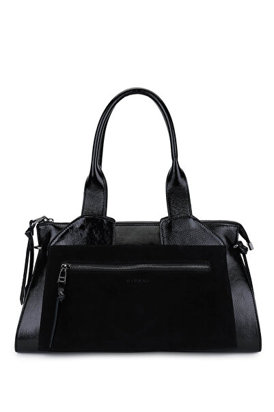 Ripani حقيبة كتف نسائية من الجلد الطبيعي باللون الأسود