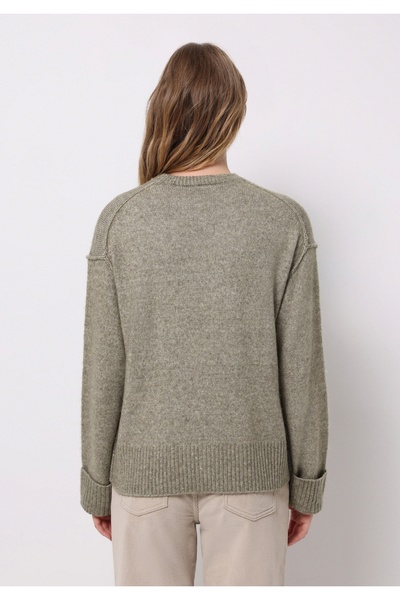 Colin's Regular Fit Round Neck Solid Women's Green Sweater