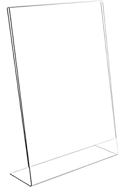 Slasa حامل لافتات أكريليك - حامل A4 على شكل حرف L، 30.7 × 22.9 × 9.1 سم، منظم...