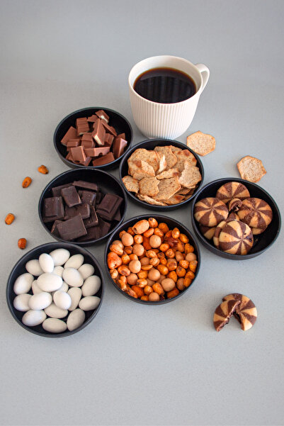 Sarkap Home 6'lı Mat Siyah Çerezlik Seti