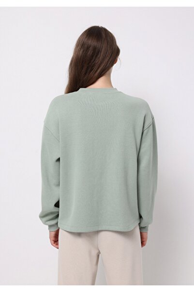 Colin's Regular Fit Yuvarlak Yaka Düz Kadın Yeşil Sweatshirt