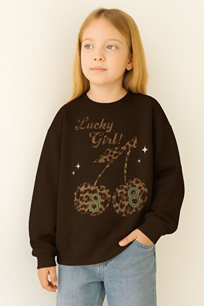 DM DOLCE MORE 3-нишка джърси Lucky Girls Cherry Print унисекс детска суитшърт