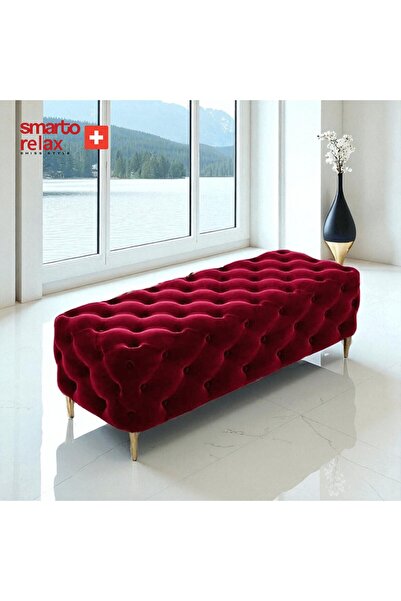 Smarto relax Ascona Kapitoneli Ayaklı Puf – Babyface, 100x100x45 cm Dekoratif...