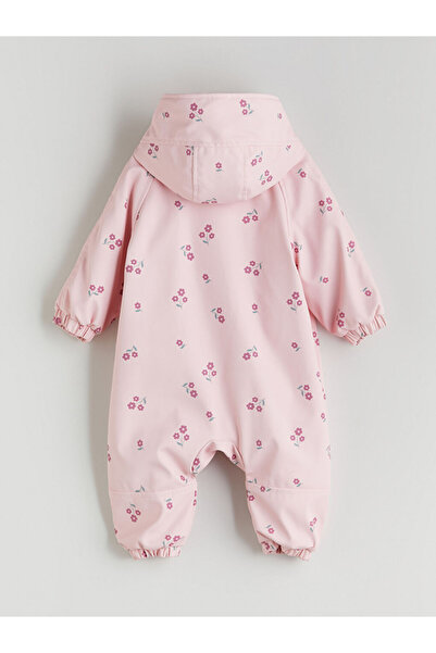 LC Waikiki Sparkling Choices from Shining Store | Hooded Floral Girl Plush Jumpsuit