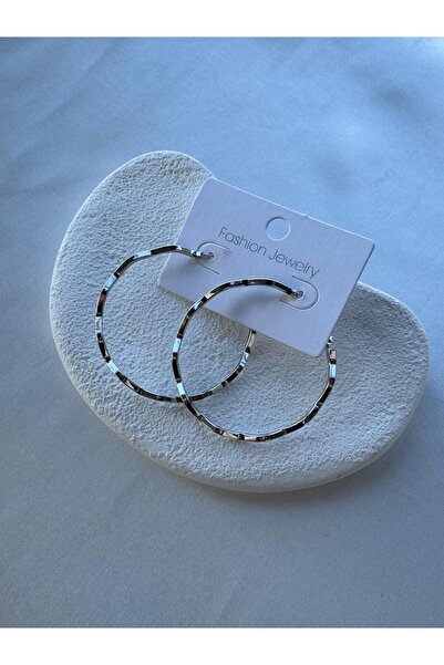 H&S AKSESUAR Wave-Like Large Round Earrings