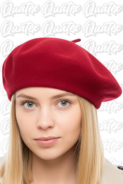QUATEX Felt Fabric Painter Hat Beret - Burgundy 100% Felt Fabric Unisex Model