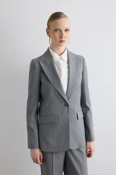 Gusto Single Button Classic Jacket - Gray