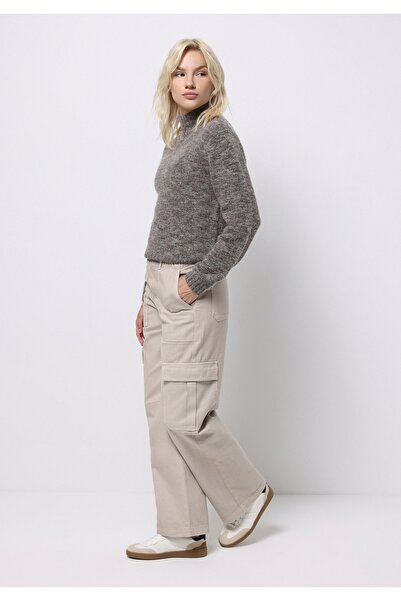 Colin's Slim Fit Dik Yaka Düz Kadın Kahverengi Kazak