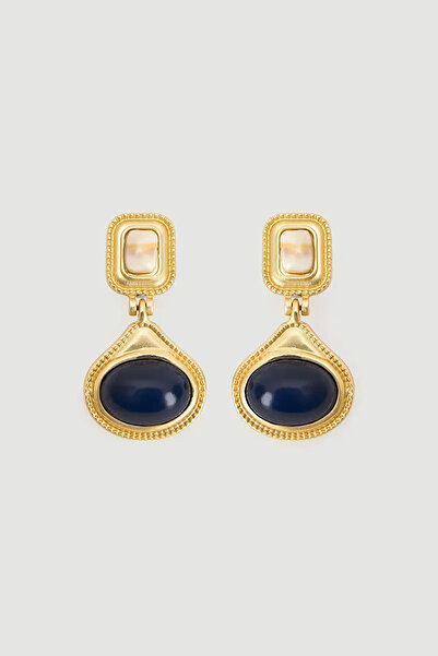 Gusto Çift Taşlı Gold Küpe - Gold