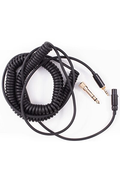 PadForce Cablu audio pentru căști AKG701, mufă jack de 3,5 mm la XLR cu adaptor de 6,35 mm, spiralat, lungime 1,50 - 5 m