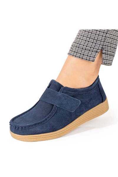 BMoD Pantofi sport damă din piele întoarsă albastră, din piele naturală MOD03852