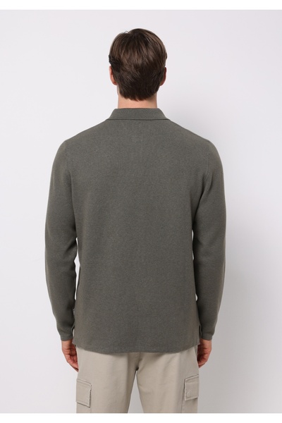 Colin's Regular Fit Polo Neck Jacquard Men's Green Sweater