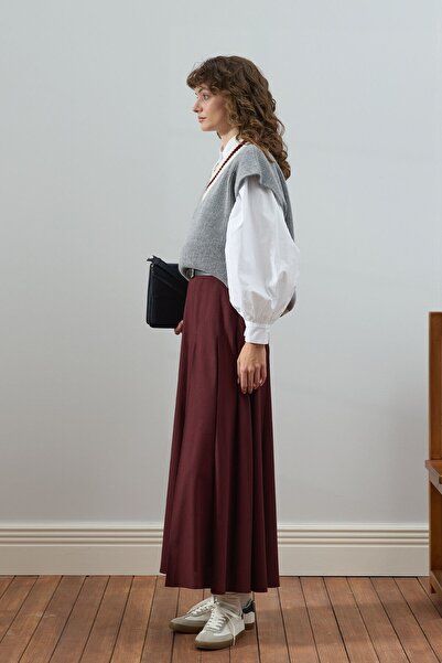 Ceylan Otantik Gri V Yaka Süveter