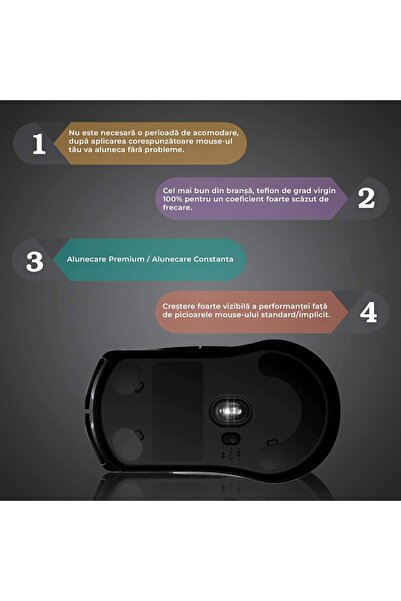 PadForce Picioare de mouse pentru Steelseries Rival 3, alunecare lină, picioare de schimb pentru mouse, Gaming, Office