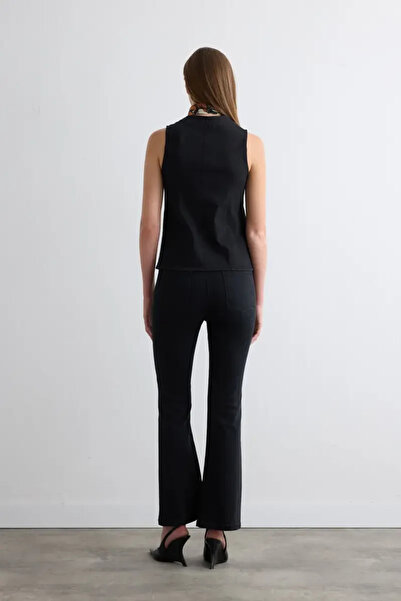 Gusto Τζιν Μαύρο Γιλέκο - Μαύρο