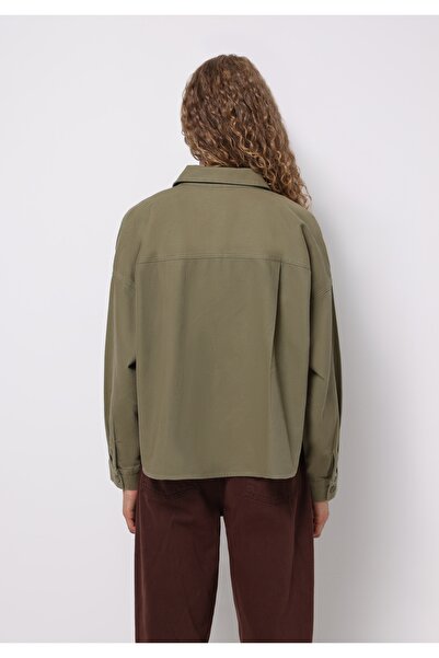Colin's Relax Fit Shirt Neck Plain Women's Green Long Sleeve Shirt