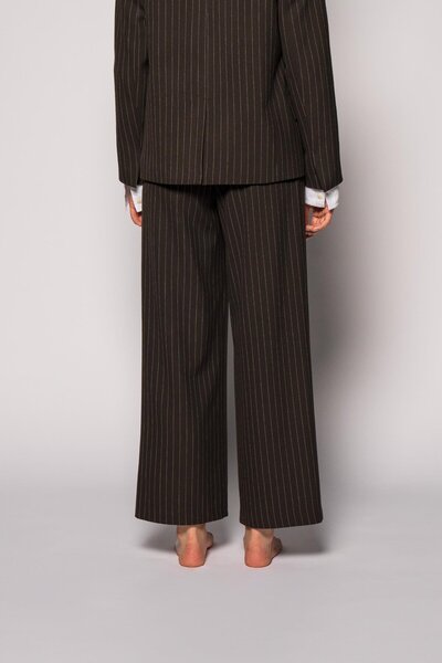 Thalure Kadın Acı Kahve Çift Pileli Pantolon