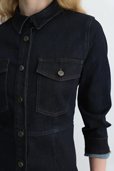 Gusto Denim Elbise - Lacivert