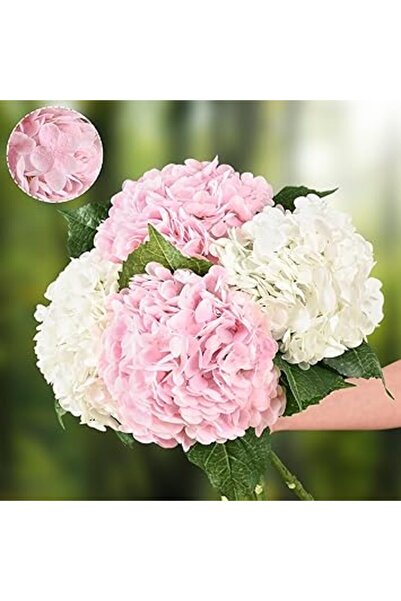 Generic زهور الكوبية الاصطناعية من وايفارو، زهرتان ورديتان وزهرتان أبيضتان، 21 بوصة من الكوبية الاصطناعية