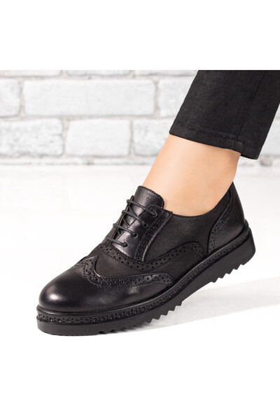 Modlet.ro Γυναικεία μαύρα casual παπούτσια από δέρμα MOD10112