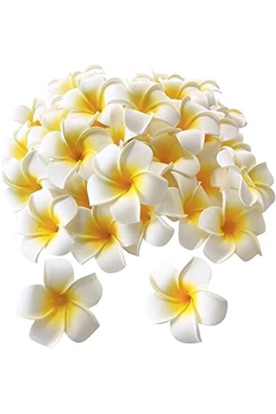 Generic Pursuestar 100Pcs White Foam Hawaiian Frangipani Artificial Plumeria Flower Petals Cap Hair Hat Wrea