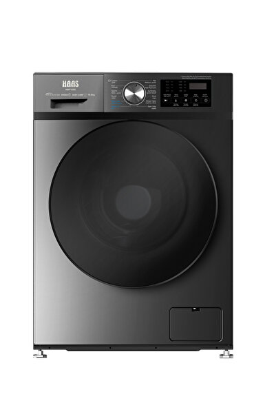 haas Automatic Inverter Washing Machine Front Load - 10 KG - 12 Programs - Titanium Color - HWF 10 S