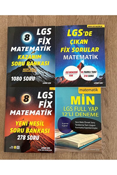 Levent İçöz Yayıncılık Lgs fix matematik en uygun 4 lü set