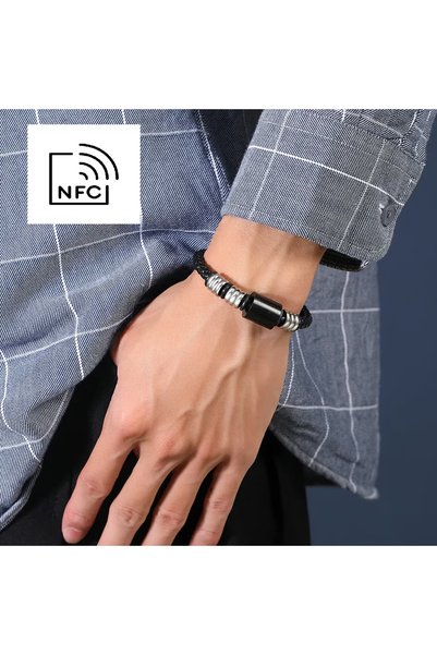 OEM Bratara piele cu cip NFC