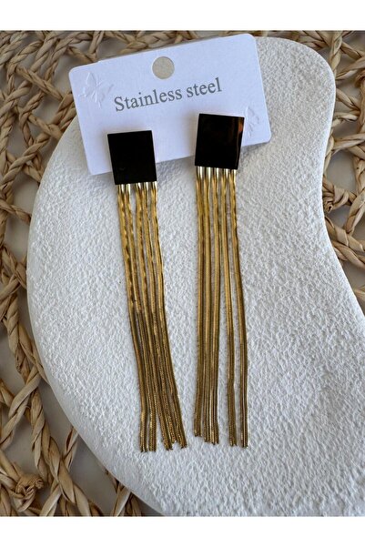 H&S AKSESUAR Püsküllü Paslanmaz Çelik Küpe