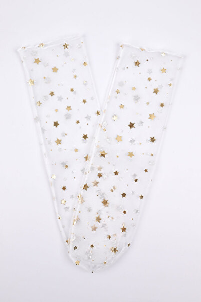 Le Mabelle White Tulle Socks for Girls - Little Star Detailed