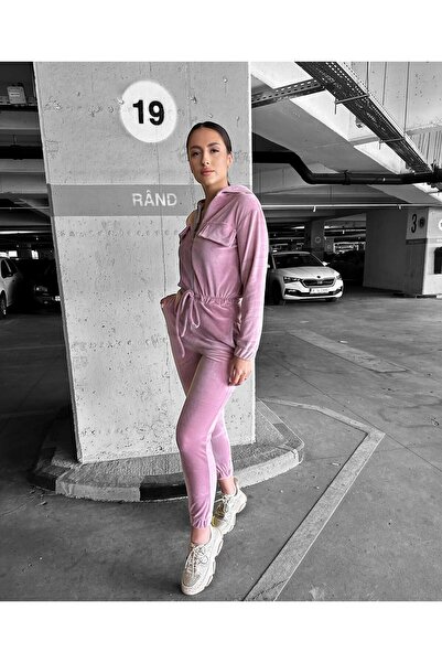 BiaBella Powder pink velvet jumpsuit