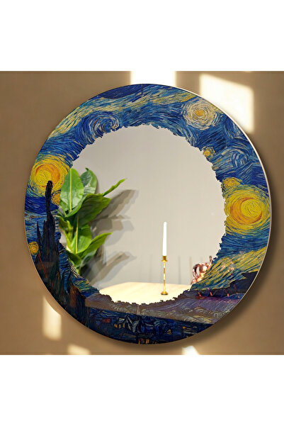 SÜMER CAM SÜMERCAM DEKORATİF AYNA YILDIZLI GECE DUVAR AYNASI