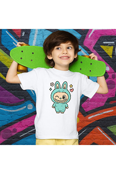 OEM Unisex white T-shirt with Labubu print, 100% cotton, white, 894