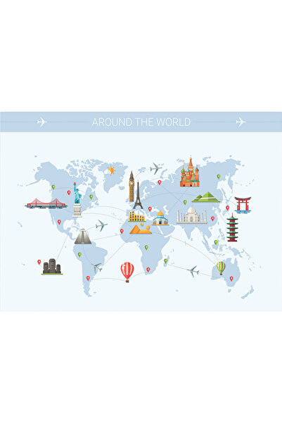 VIODESIGN Fototapet Copii, autoadeziv, Harta Glob , multicolor, 80x120 cm CO220