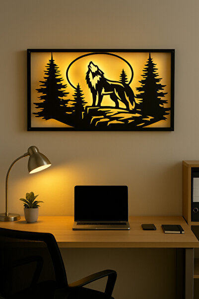 LED Işıklı Metal Duvar Dekoru – Modern Dekoratif Tablo Ev ve Ofis İçin