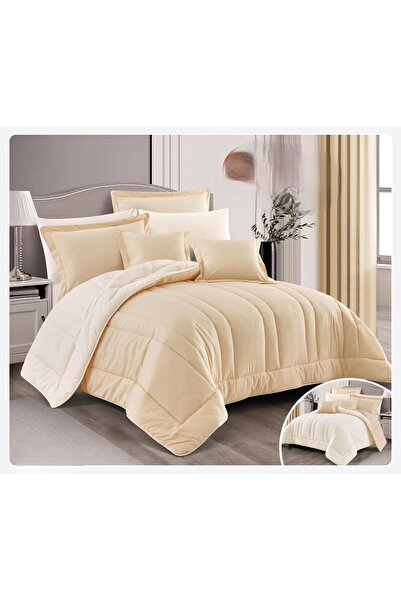 Red Rose طقم لحاف مفرش نفرين منفوخ مايكروفايبر جودة عالية بتطريز عصري جديد لتعيش رفاهية الفنادق مقاس 260*240