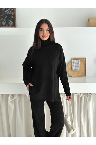 b buhari bykoc Fishing Collar Button-Detail Tricot Suit