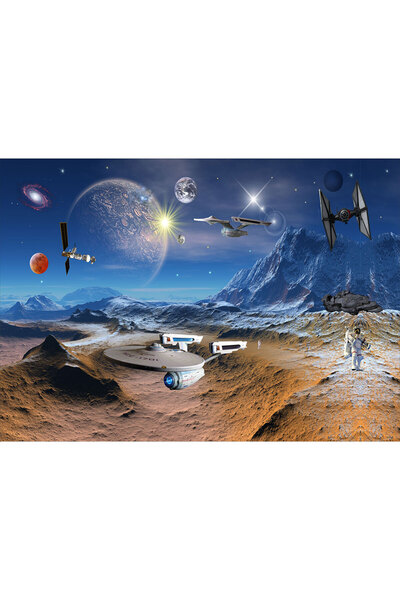 VIODESIGN Fototapet copii Statia Spatiala, autoadeziv, 80x120 cm