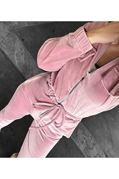 BiaBella Powder pink velvet jumpsuit