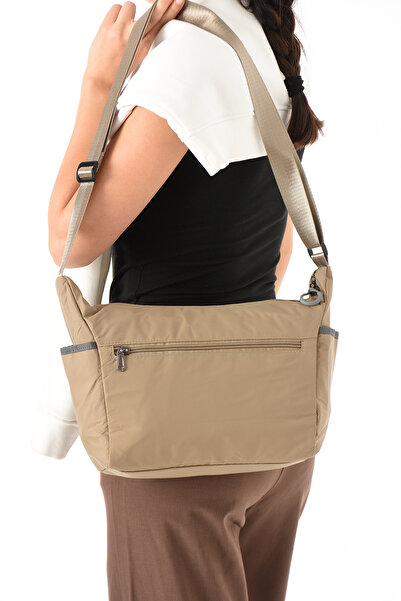 Sanmorris 6013 Women's Water Resistant Parachute Fabric 3-Eye Cross Strap Travel and Shoulder Bag