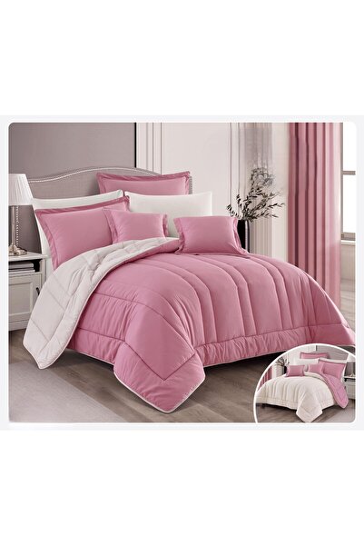 Red Rose طقم لحاف مفرش نفرين منفوخ مايكروفايبر جودة عالية بتطريز عصري جديد لت...