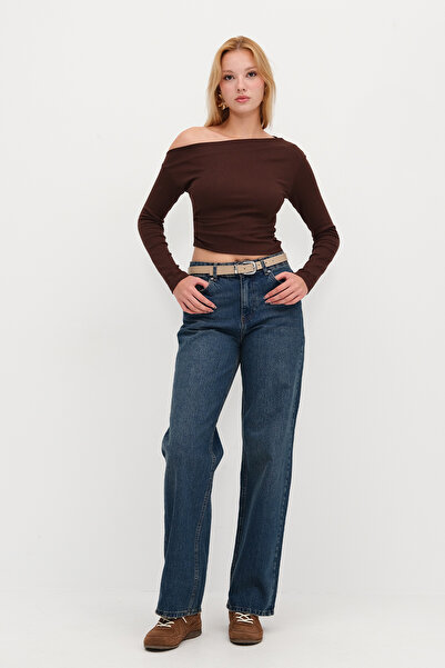 Addax High Waist Wide Leg Jean Pants Pn8665-Pni