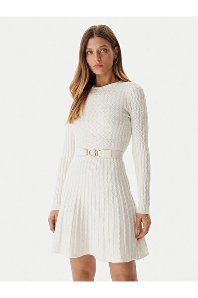 Guess Cable Kadın Beyaz Elbise W5BK68Z2YJ2-G1O6