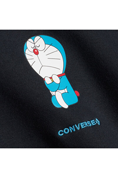 Converse X Doraemon Unisex Siyah Sweatshirt