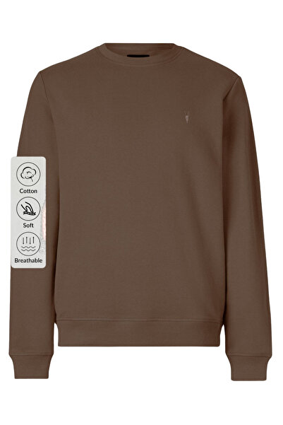 COMBİNE MİCHAİL Erkek Kışlık Salaş Basic Kahve Sweatshirt