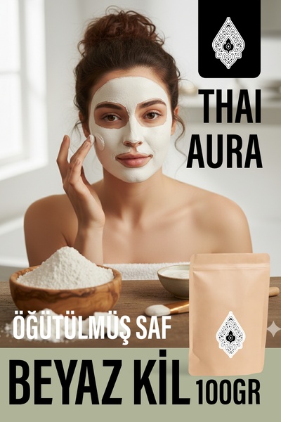 Thaialura Saf Öğütülmüş Beyaz Kil 100 gr – Cilt Arındırıcı, Detoks ve Maske İ...