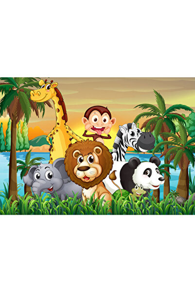 VIODESIGN Fototapet Copii, autoadeziv, Animale Fericite, multicolor,80x120 cm...