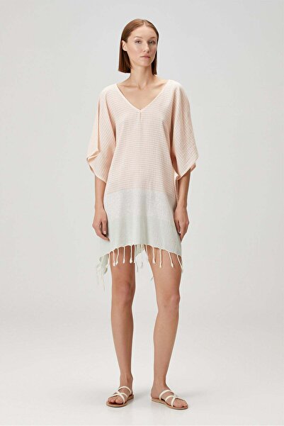 Barine Lotus Cotton Voile Kaftan Dusty Pink