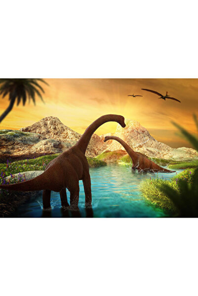 VIODESIGN Fototapet copii Dinozauri la Apus, autoadeziv, 120x200 cm