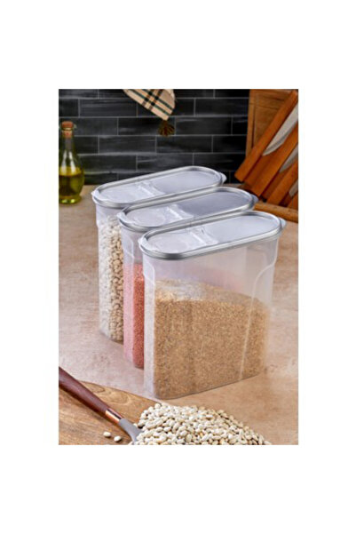abnturk 4 Litre Çok Amaçlı Sızdırmaz Kapaklı Erzak Bakliyat Kiler Saklama Kabı